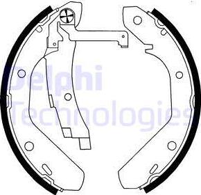 Delphi LS1594 - Комплект тормозных колодок, барабанные autospares.lv