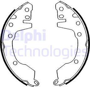 Delphi LS1544 - Комплект тормозных колодок, барабанные autospares.lv