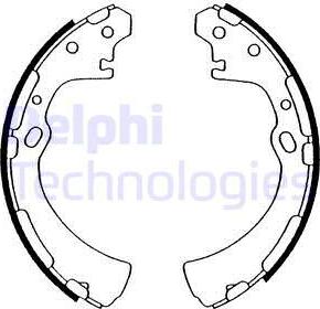 Delphi LS1553 - Комплект тормозных колодок, барабанные autospares.lv