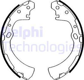 Delphi LS1505 - Комплект тормозных колодок, барабанные autospares.lv