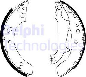 Delphi LS1683 - Комплект тормозных колодок, барабанные autospares.lv