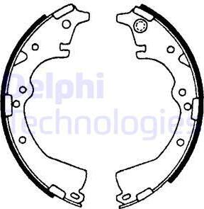 Delphi LS1639 - Комплект тормозных колодок, барабанные autospares.lv