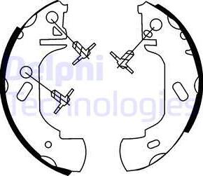 Delphi LS1632 - Комплект тормозных колодок, барабанные autospares.lv