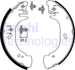 Delphi LS1896 - Комплект тормозных колодок, барабанные autospares.lv