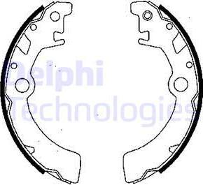 Delphi LS1846 - Комплект тормозных колодок, барабанные autospares.lv