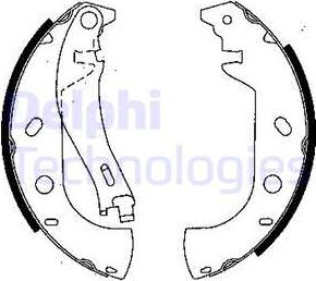 Delphi LS1847 - Комплект тормозных колодок, барабанные autospares.lv