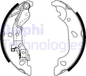 Delphi LS1859 - Комплект тормозных колодок, барабанные autospares.lv