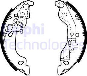 Delphi LS1858 - Комплект тормозных колодок, барабанные autospares.lv