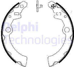 Delphi LS1837 - Комплект тормозных колодок, барабанные autospares.lv