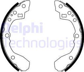 Delphi LS1824 - Комплект тормозных колодок, барабанные autospares.lv