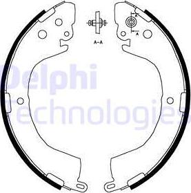 Delphi LS1826 - Комплект тормозных колодок, барабанные autospares.lv