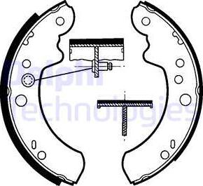 Delphi LS1313 - Комплект тормозных колодок, барабанные autospares.lv