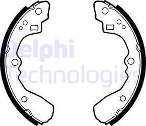 Delphi LS1326 - Комплект тормозных колодок, барабанные autospares.lv