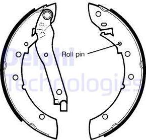 Delphi LS1280 - Комплект тормозных колодок, барабанные autospares.lv