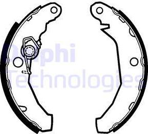 Delphi LS1272 - Комплект тормозных колодок, барабанные autospares.lv