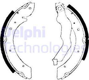 Delphi LS1714 - Комплект тормозных колодок, барабанные autospares.lv