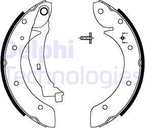 Delphi LS1716 - Комплект тормозных колодок, барабанные autospares.lv