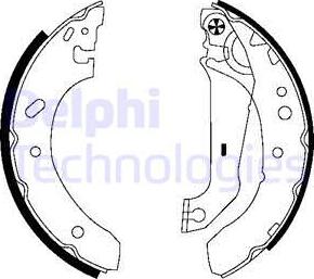 Delphi LS1783 - Комплект тормозных колодок, барабанные autospares.lv