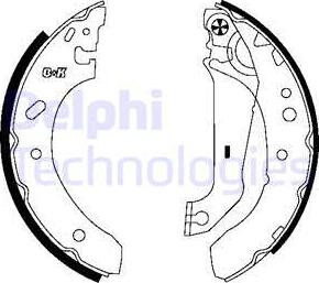 Delphi LS1782 - Комплект тормозных колодок, барабанные autospares.lv