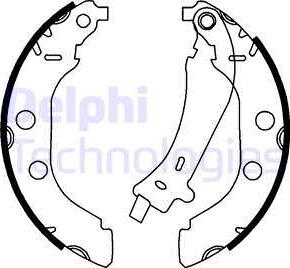 Delphi LS1723 - Комплект тормозных колодок, барабанные autospares.lv