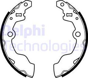 Delphi LS2069 - Комплект тормозных колодок, барабанные autospares.lv