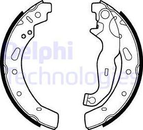 Delphi LS2028 - Комплект тормозных колодок, барабанные autospares.lv