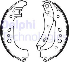 Delphi LS2149 - Комплект тормозных колодок, барабанные autospares.lv