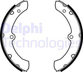 Delphi LS2146 - Комплект тормозных колодок, барабанные autospares.lv