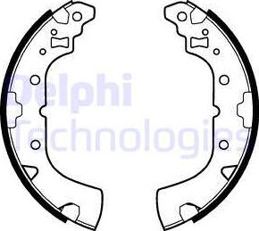 Delphi LS2113 - Комплект тормозных колодок, барабанные autospares.lv