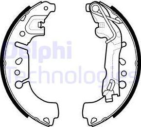 Delphi LS2135 - Комплект тормозных колодок, барабанные autospares.lv