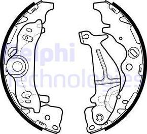 Delphi LS2138 - Комплект тормозных колодок, барабанные autospares.lv