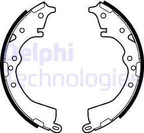 Delphi LS2126 - Комплект тормозных колодок, барабанные autospares.lv