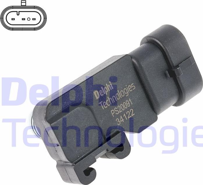 Delphi PS20091-12B1 - Датчик, давление во впускной трубе autospares.lv
