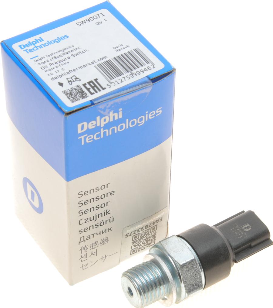 Delphi SW90071 - Датчик, давление масла autospares.lv