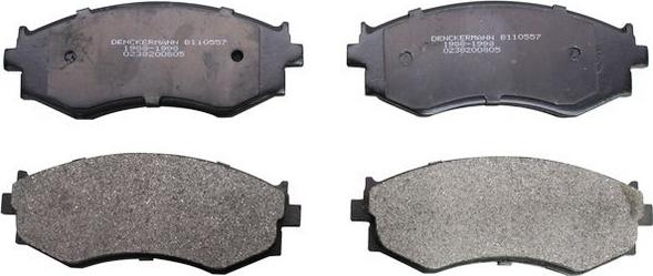 Denckermann B110557 - Тормозные колодки, дисковые, комплект autospares.lv