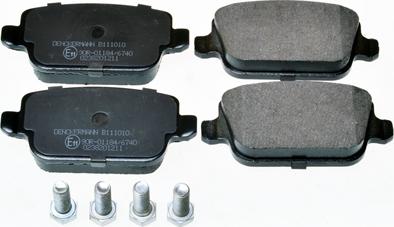 Denckermann B111010 - Тормозные колодки, дисковые, комплект autospares.lv