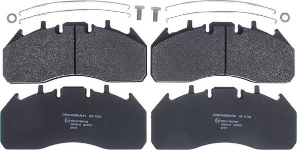 Denckermann BC11004 - Тормозные колодки, дисковые, комплект autospares.lv