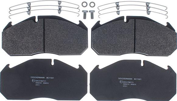 Denckermann BC11021 - Тормозные колодки, дисковые, комплект autospares.lv