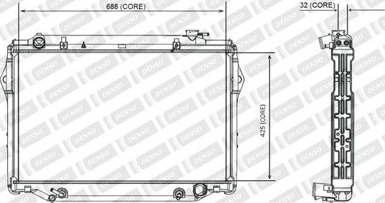 Denso A221-A344 - Радиатор, охлаждение двигателя autospares.lv