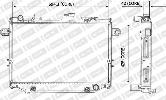 Denso A221-A320 - Радиатор, охлаждение двигателя autospares.lv