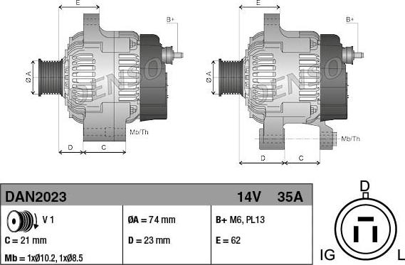 Denso DAN2023 - Генератор autospares.lv