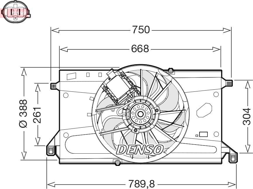 Denso DER10011 - Вентилятор, охлаждение двигателя autospares.lv