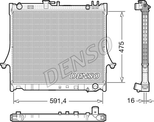 Denso DRM99016 - Радиатор, охлаждение двигателя autospares.lv