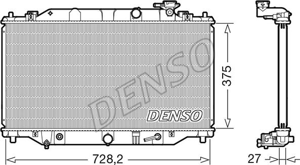 Denso DRM44044 - Радиатор, охлаждение двигателя autospares.lv