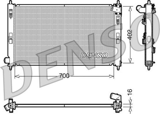 Denso DRM45023 - Радиатор, охлаждение двигателя autospares.lv