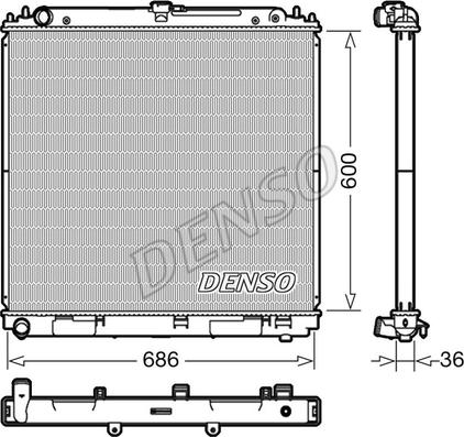 Denso DRM46041 - Радиатор, охлаждение двигателя autospares.lv