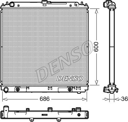 Denso DRM46042 - Радиатор, охлаждение двигателя autospares.lv