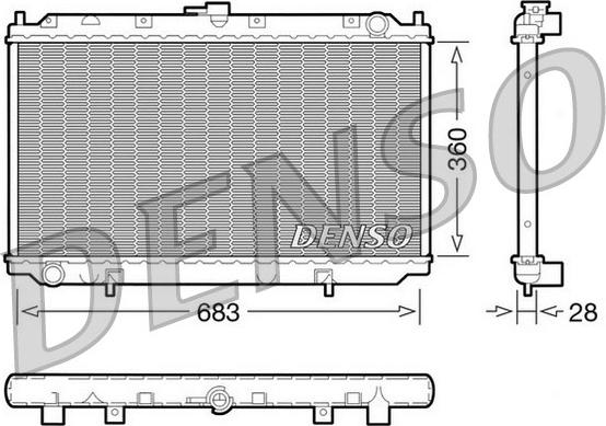 Denso DRM46010 - Радиатор, охлаждение двигателя autospares.lv