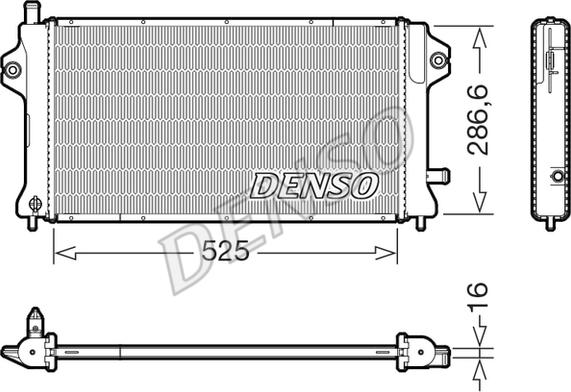 Denso DRM46077 - Радиатор, охлаждение двигателя autospares.lv