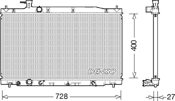 Denso DRM40033 - Радиатор, охлаждение двигателя autospares.lv